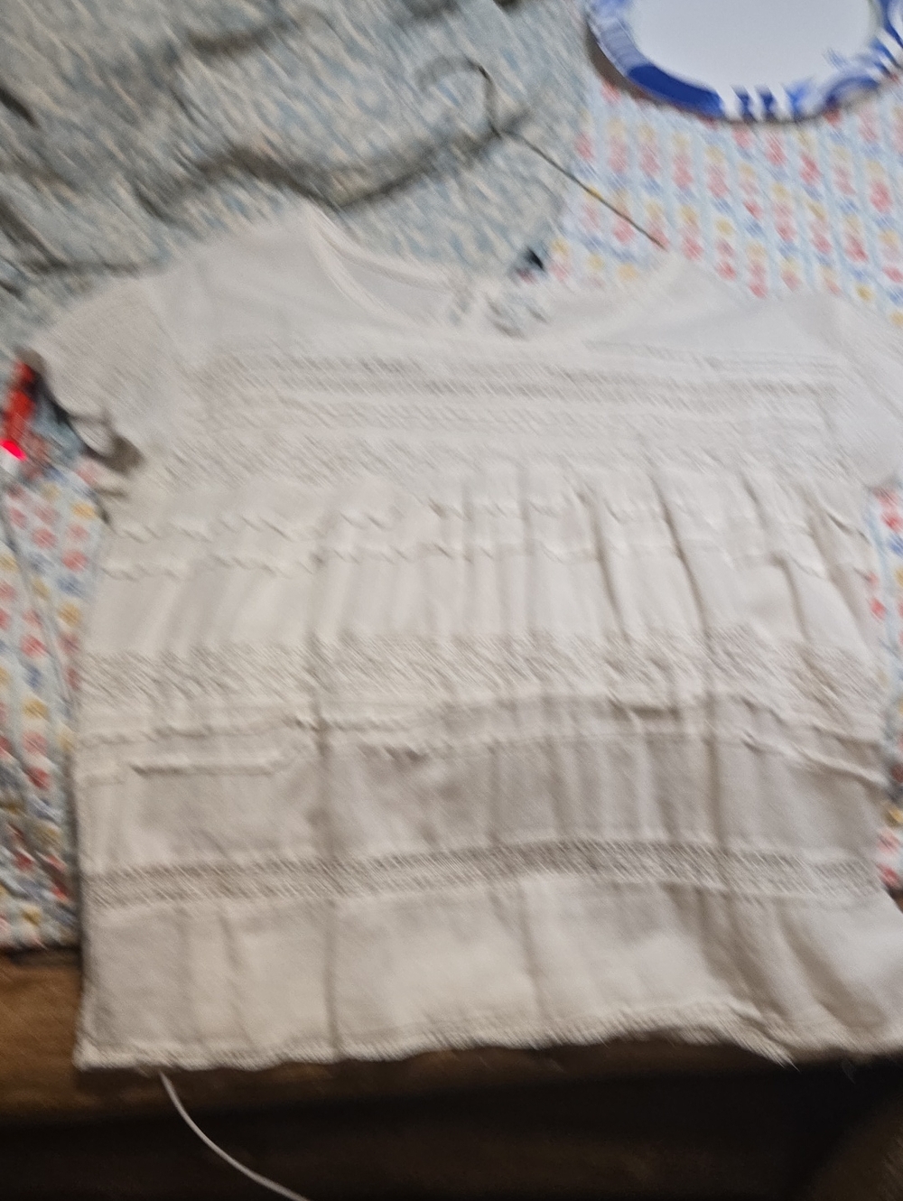 Sundance White Cotton Lace-Trim Top